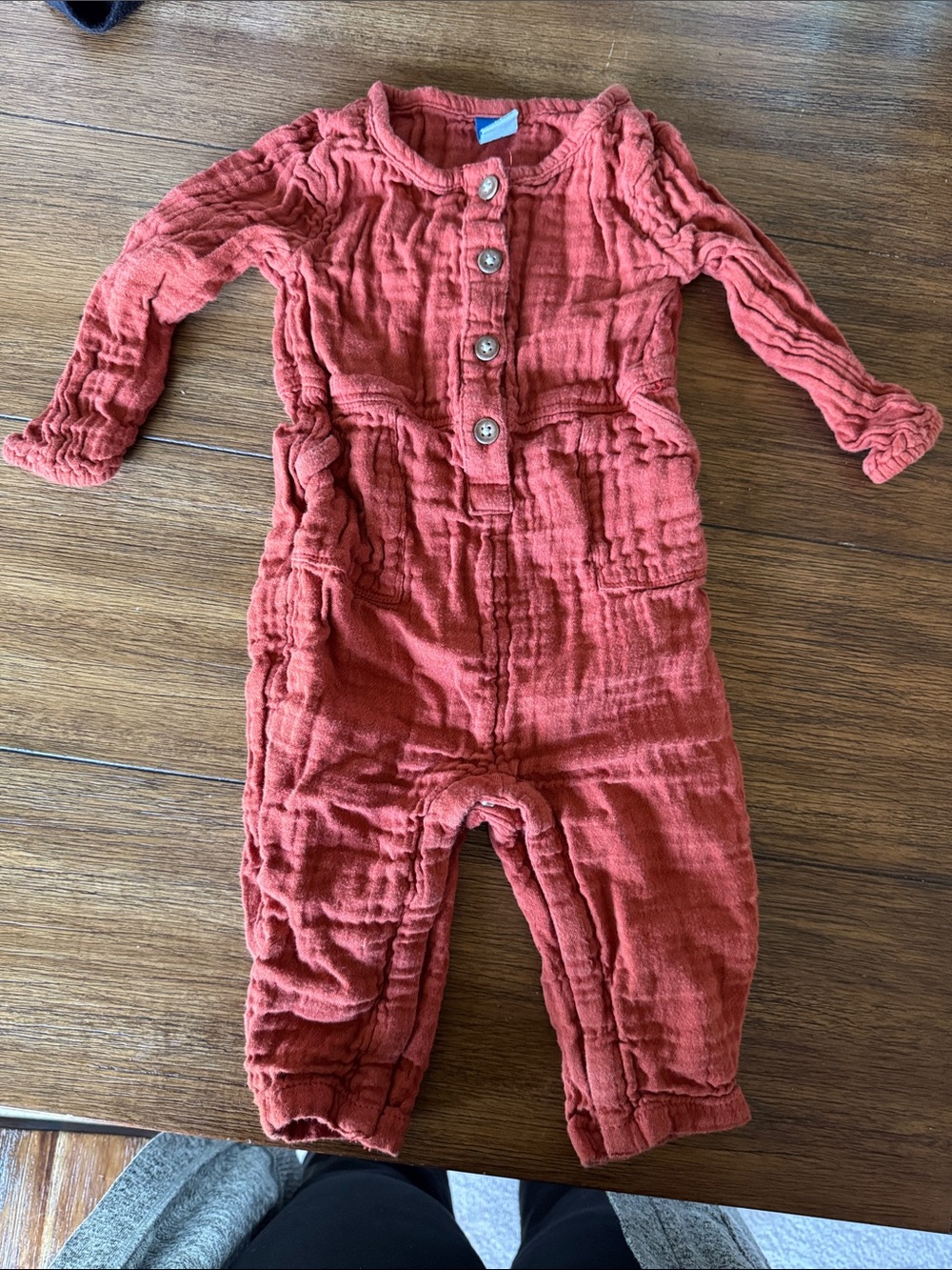 Old Navy Rust Orange Muslin Baby One-Piece Bodysuit